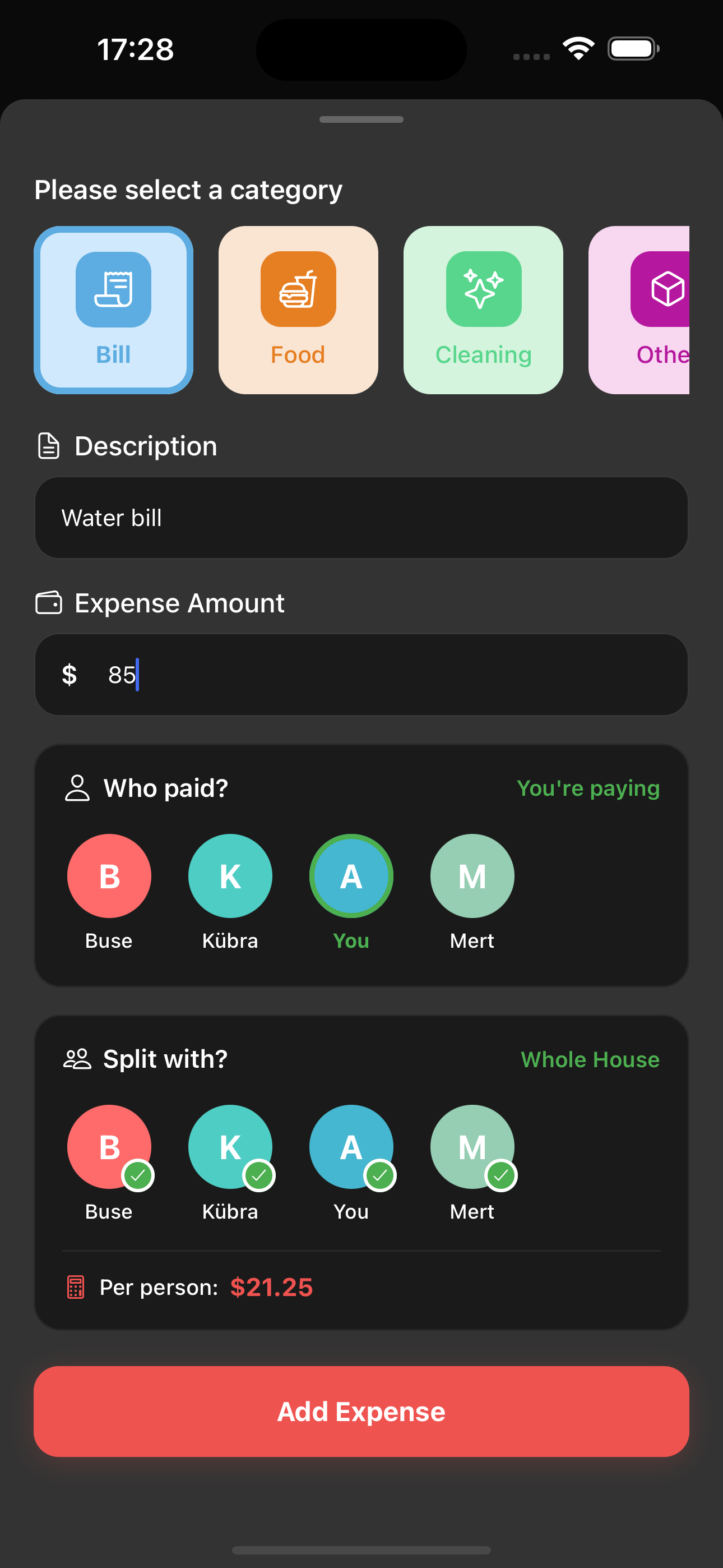 Add Expense Easily