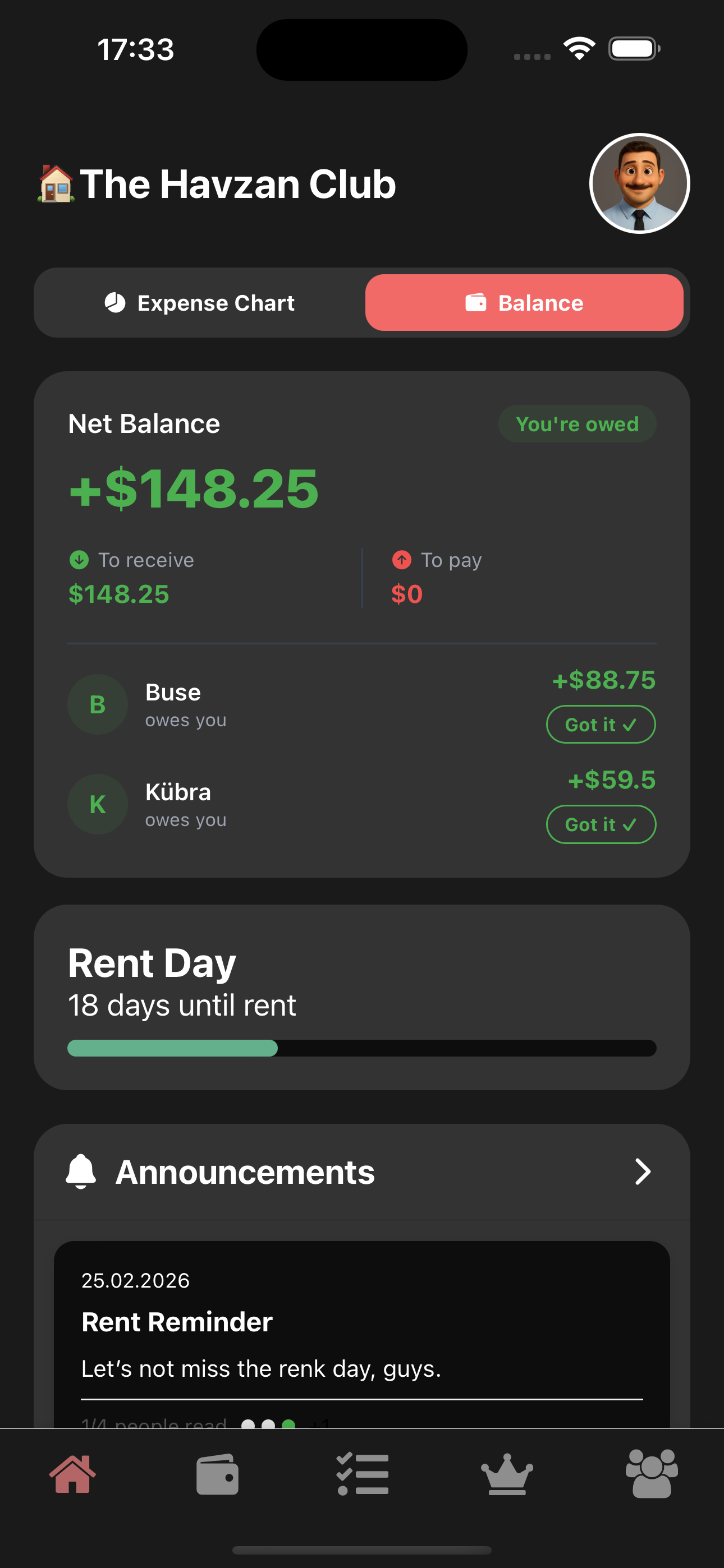 Balance Tracking